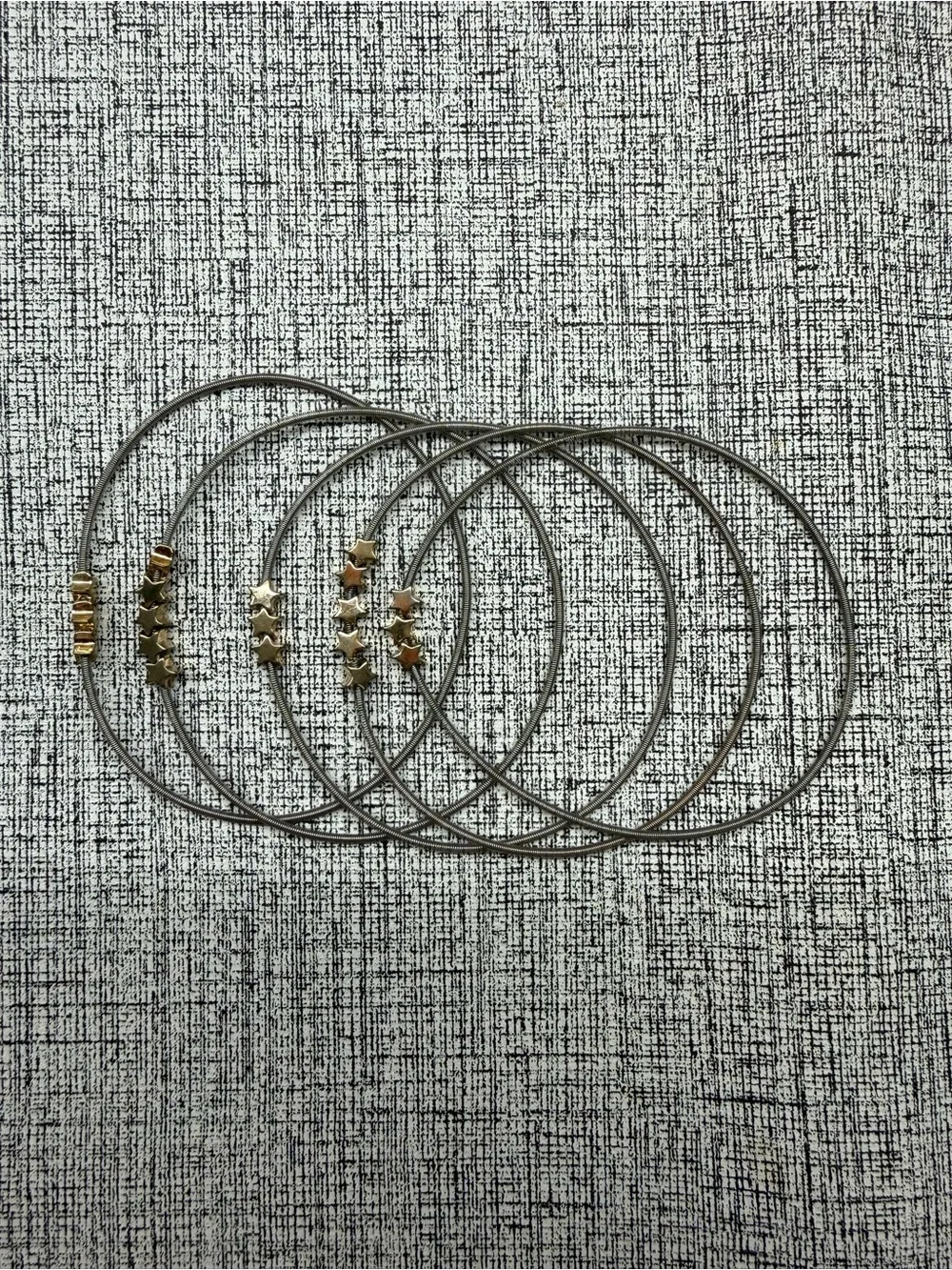 Star Accent Multi-Strand Wire Bracelet - Gold and Silver